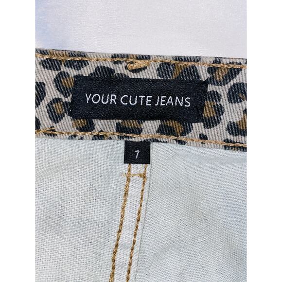 NWT Your Cute Jeans Girl's Cargo Jeans in Animal Print - Wide Leg - Size 7 - Picture 6 of 9